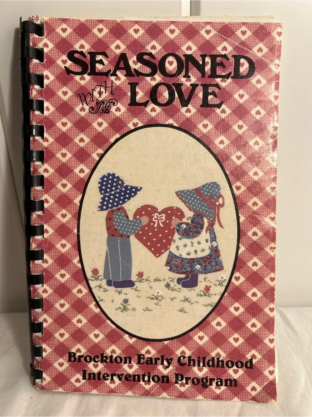 Vintage Seasoned With Love Cookbook Brockton MA New England recipes folk art